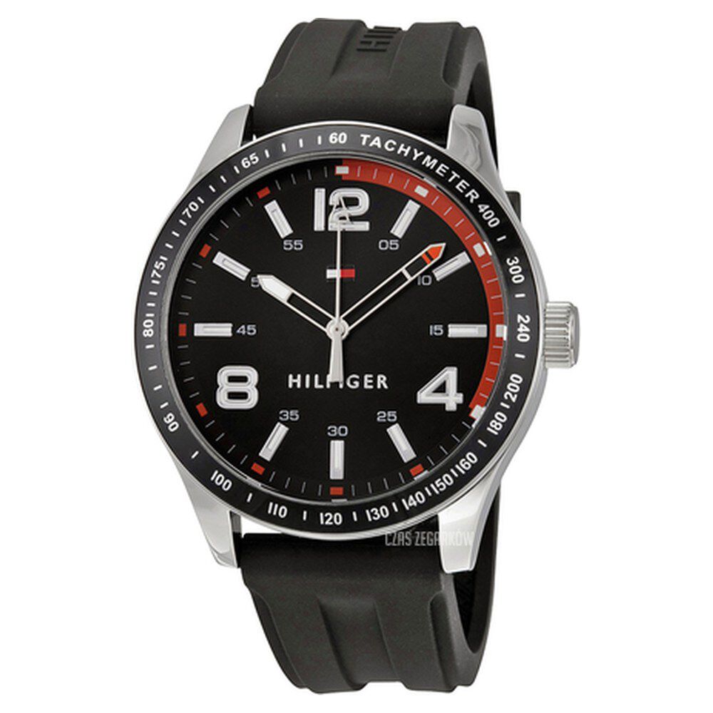 Tommy Hilfiger Quartz Analog Black Dial Silicone Strap Watch for Men-NCTH1791173W