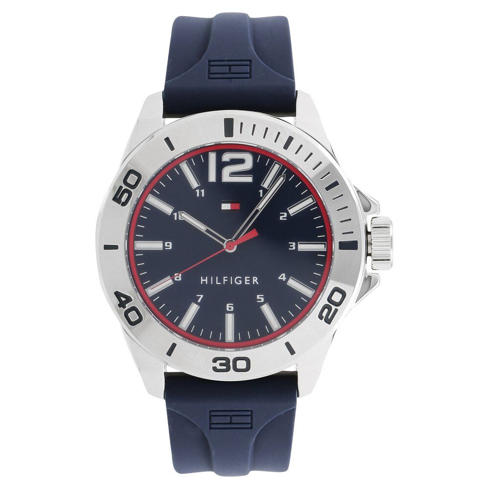 Tommy Hilfiger Quartz Analog Black Dial Rubber Strap Watch for Men-NCTH1791261