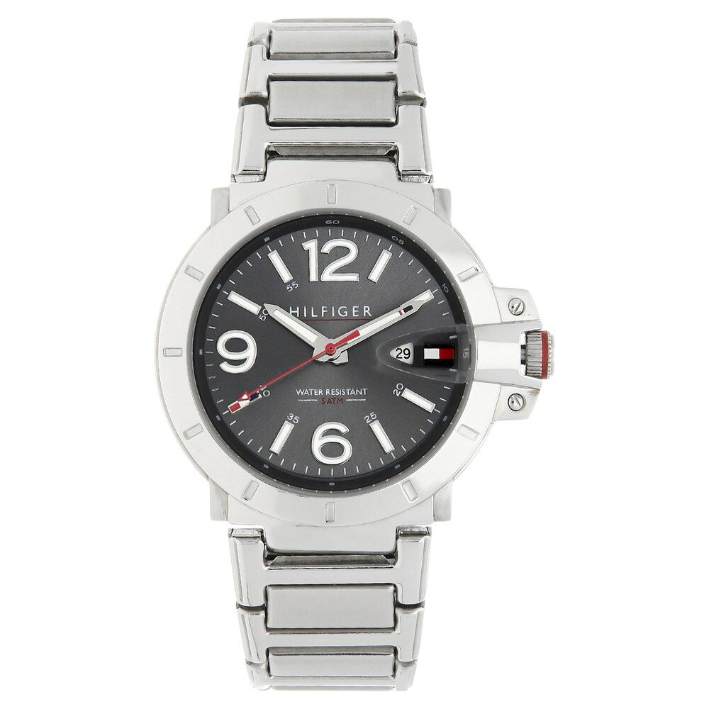 Tommy Hilfiger Quartz Analog Grey Dial Stainless Steel Strap Watch for Men-TH1791262J