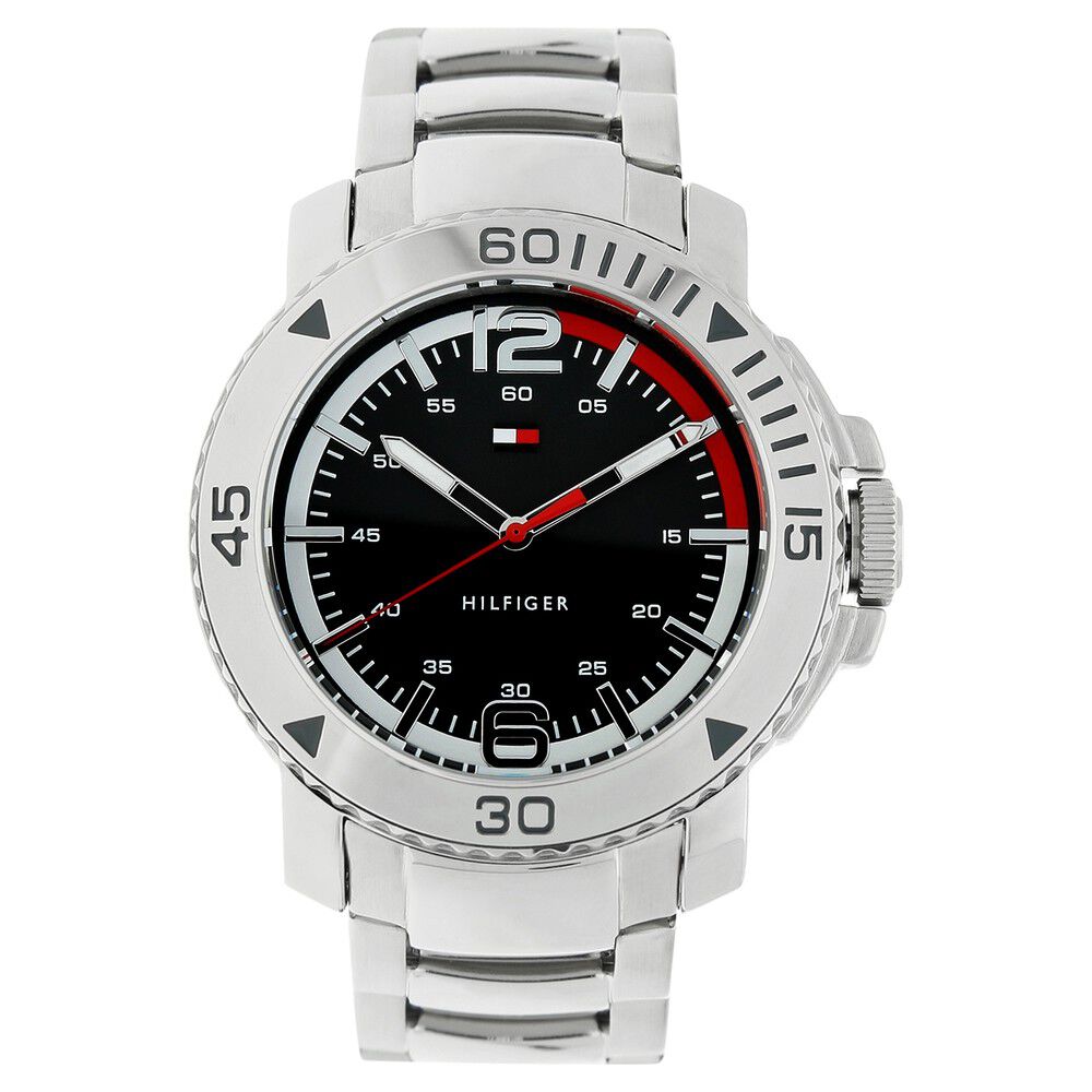 Tommy Hilfiger Quartz Analog Black Dial Stainless Steel Strap Watch for Men-NCTH1791286