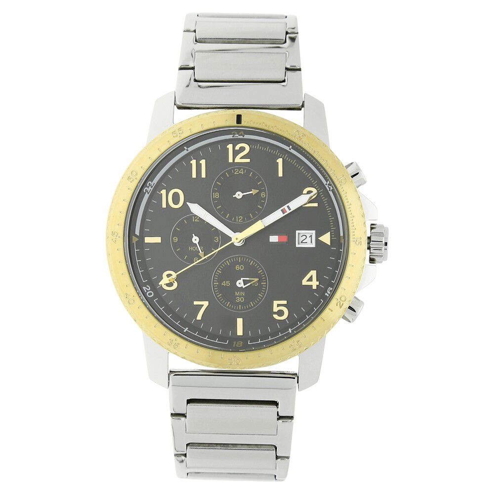 Tommy Hilfiger Quartz Analog Black Dial Stainless Steel Strap Watch for Men-NCTH1791361