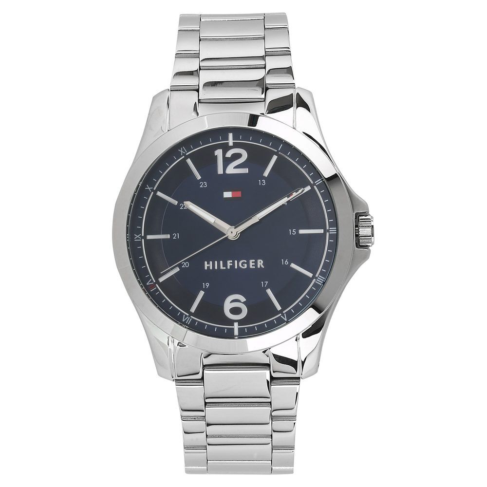 Tommy Hilfiger Quartz Analog Blue Dial Metal Strap Watch for Men-NCTH1791378W