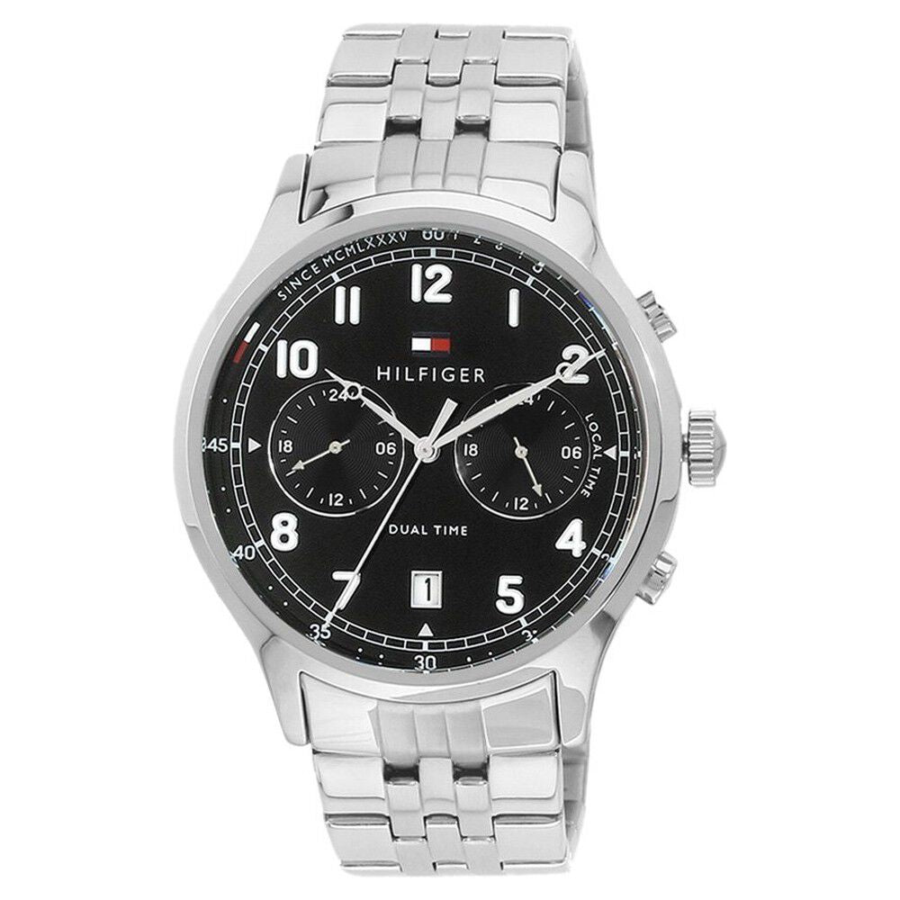 Tommy Hilfiger Quartz Analog Black Dial Stainless Steel Strap Watch for Men-NCTH1791389
