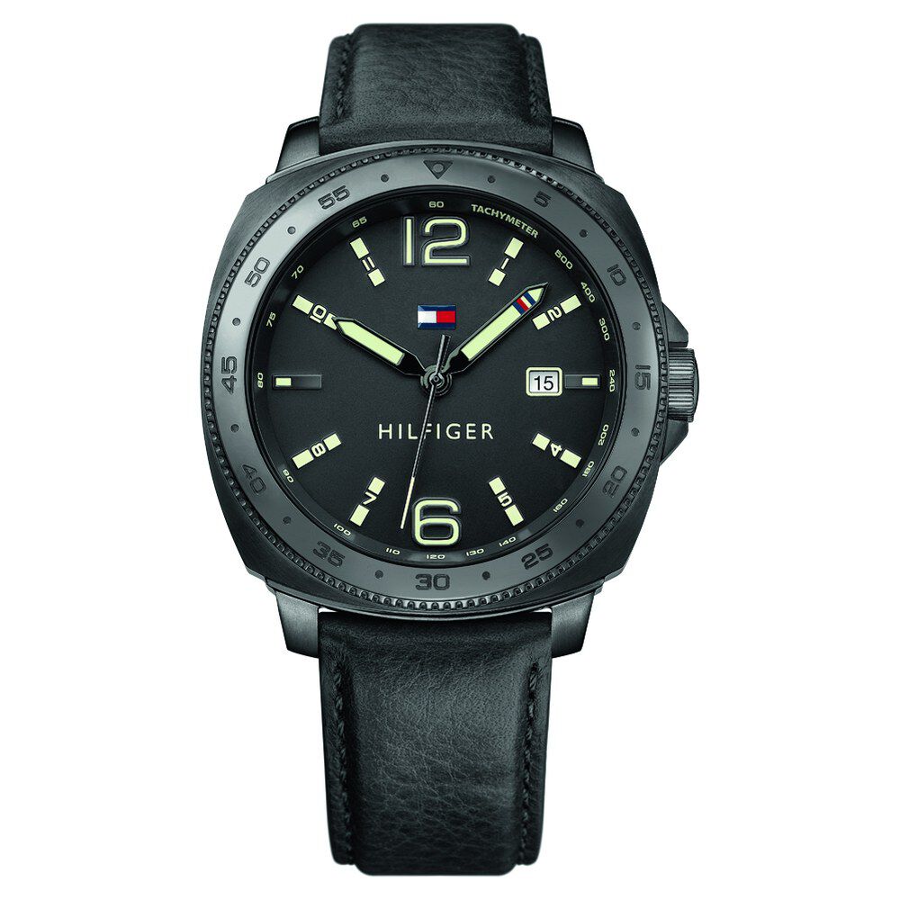 Tommy Hilfiger Quartz Analog Black Dial Leather Strap Watch for Men-NCTH1791430W