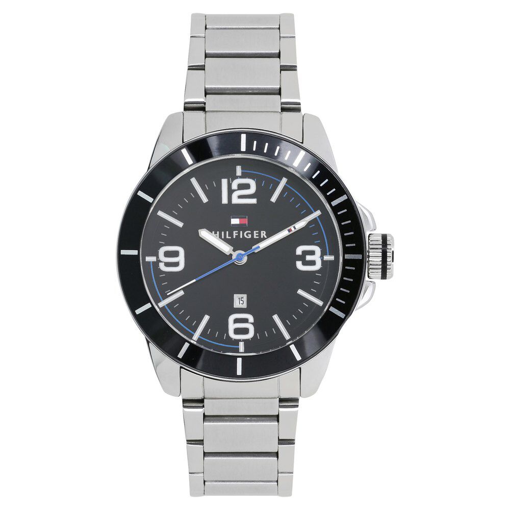 Tommy Hilfiger Quartz Analog Black Dial Metal Strap Watch for Men-NCTH1791442W