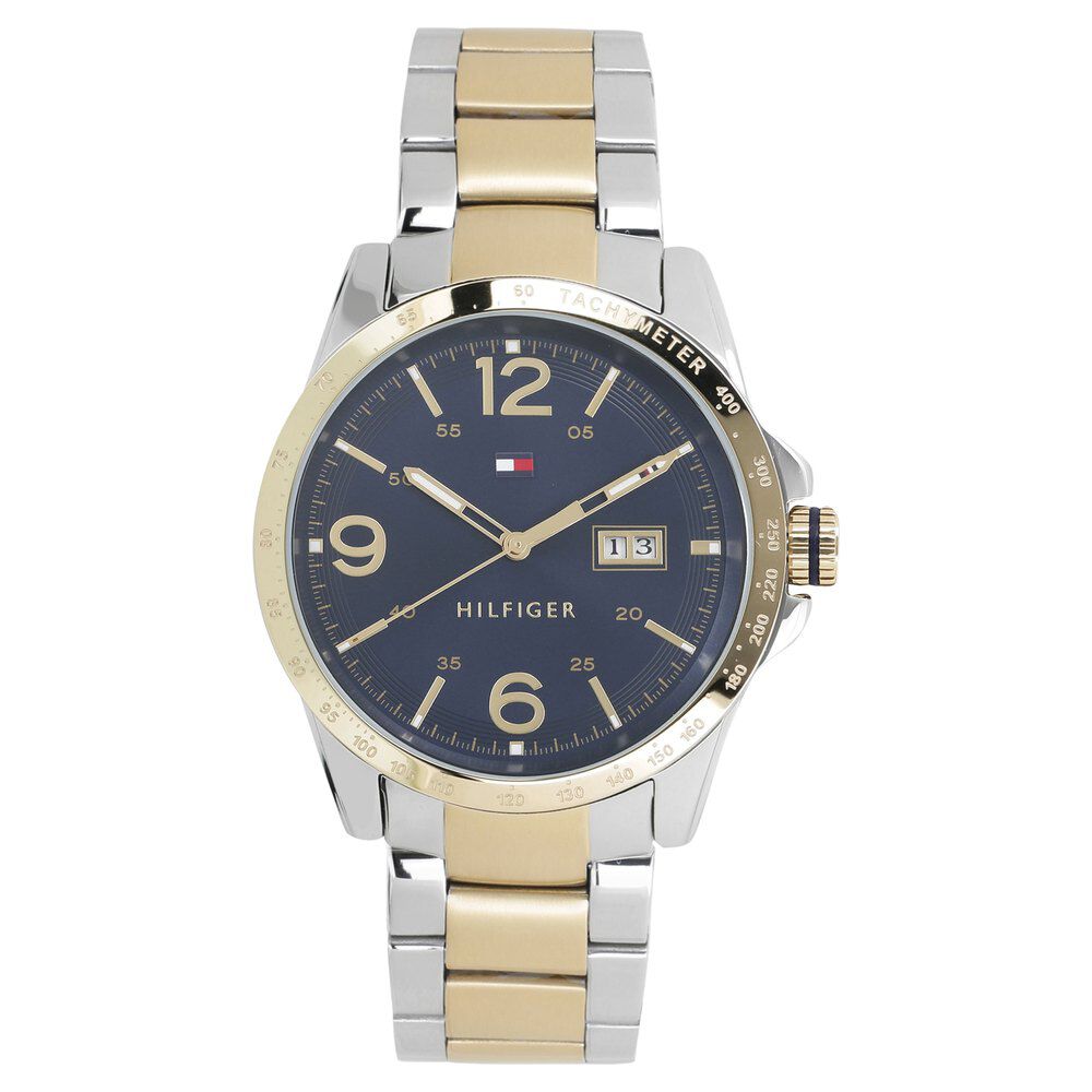 Tommy Hilfiger Quartz Analog Blue Dial Metal Strap Watch for Men-NCTH1791453W