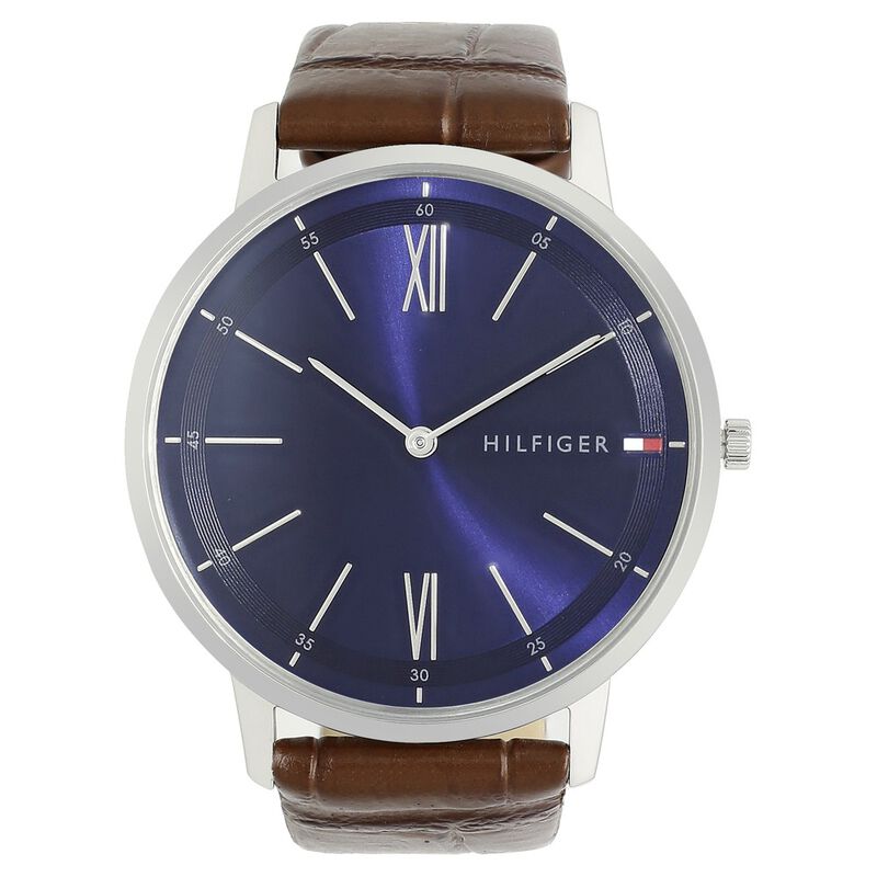 Tommy Hilfiger Quartz Analog Blue Dial Leather Strap Watch For Men