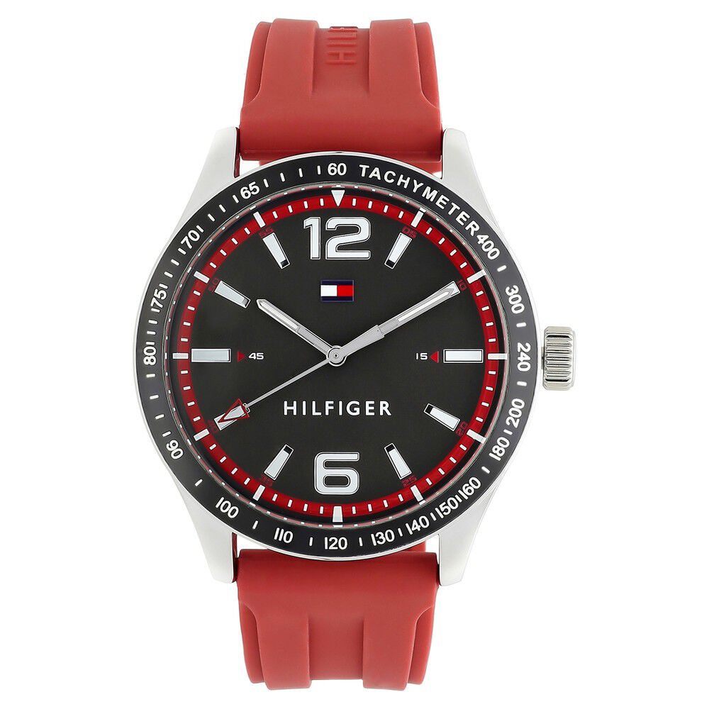 Tommy Hilfiger Quartz Analog Grey Dial Silicone Strap Watch for Men-NCTH1791535