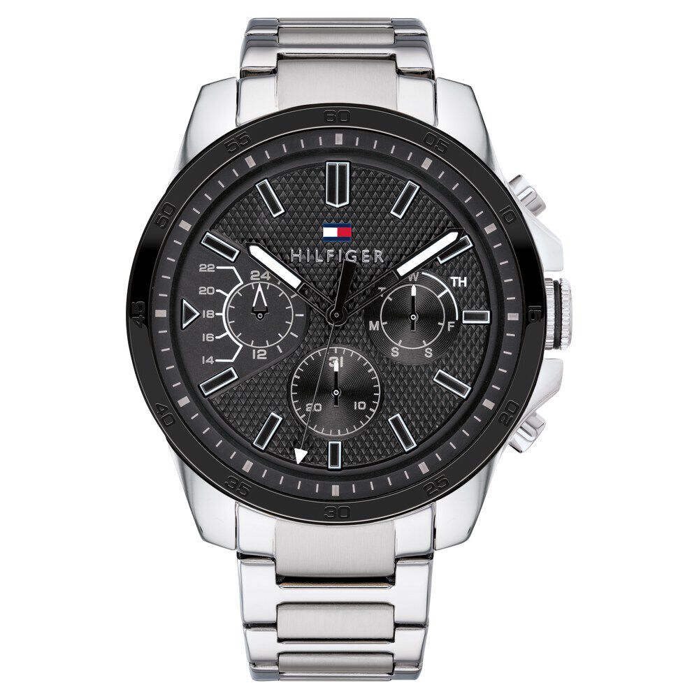 Tommy Hilfiger Quartz Analog Black Dial Stainless Steel Strap Watch for Men-NCTH1791564W
