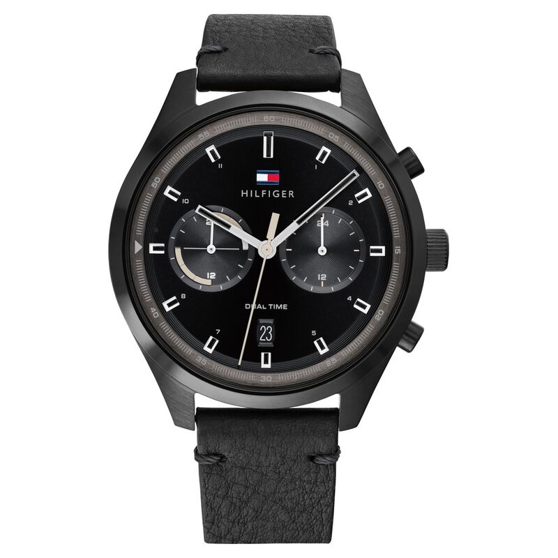 Tommy Hilfiger Multifunction Black Dial Watch For Men