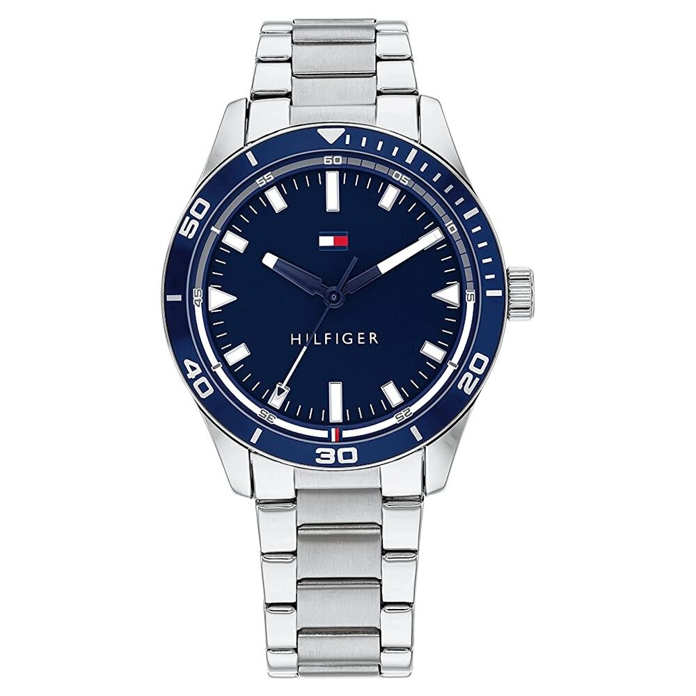Tommy Hilfiger Quartz Analog Blue Dial Stainless Steel Strap Watch for Men-NTTH1791817W