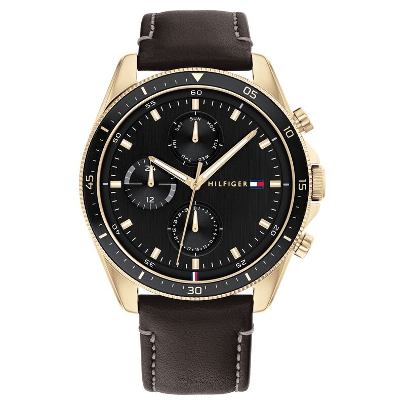 Tommy Hilfiger Black Dial Quartz Multifunction Watch For Men
