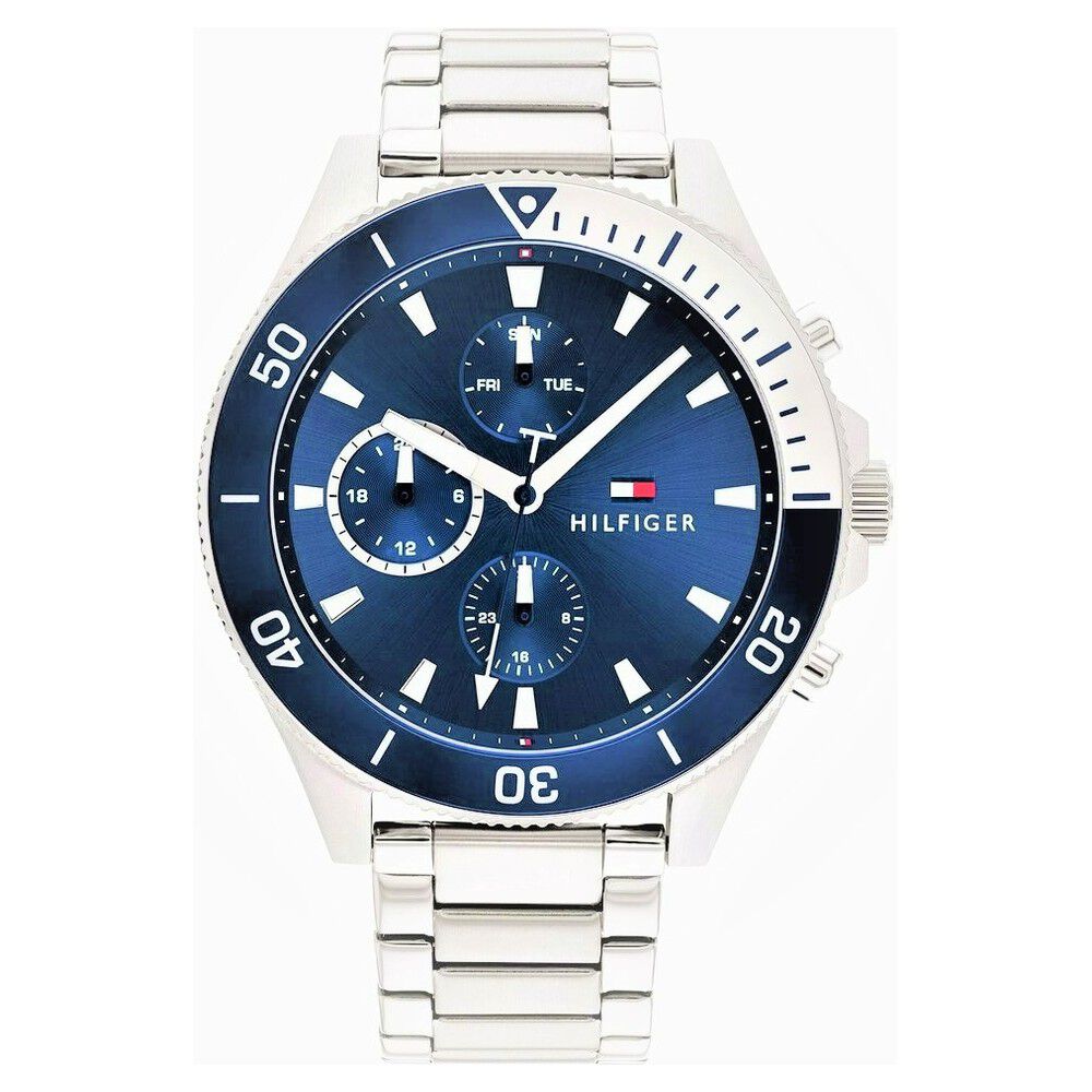 Tommy Hilfiger Blue Dial Stainless Steel Strap Watch for Men-NETH1791917
