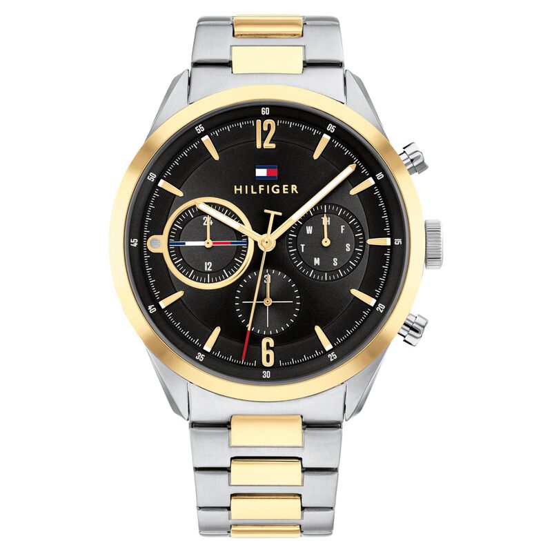 Tommy Hilfiger Black Dial Stainless Steel Strap Watch For Men