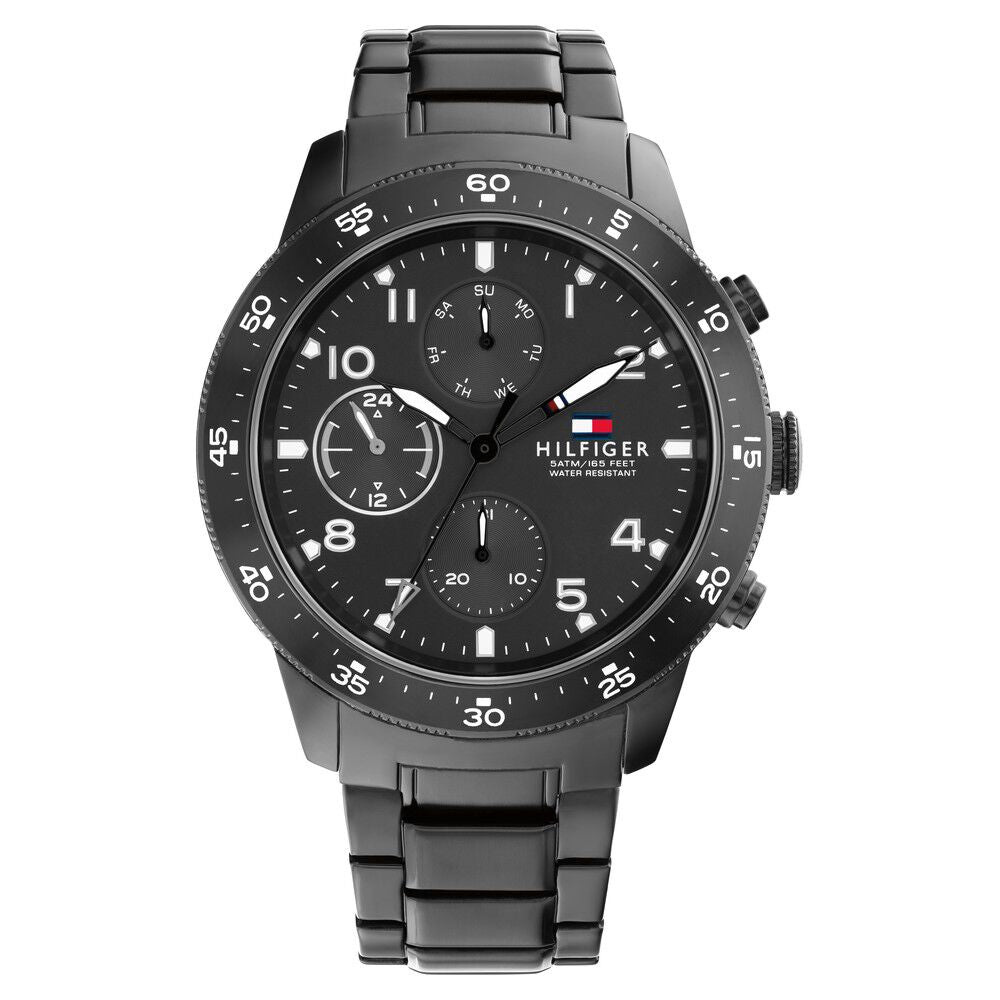 Tommy Hilfiger Black Dial Stainless Steel Strap Watch for Men-NDTH1791951