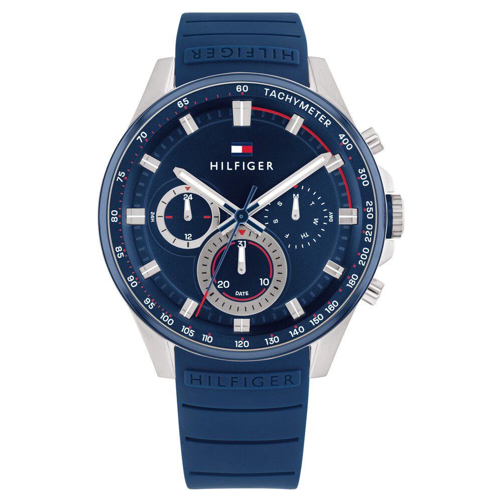 Tommy Hilfiger Blue Dial Silicone Strap Watch for Men NETH1791970