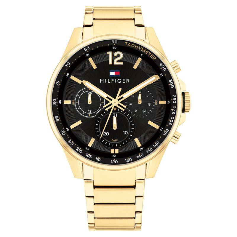 Tommy Hilfiger Black Dial Stainless Steel Strap Watch For Men