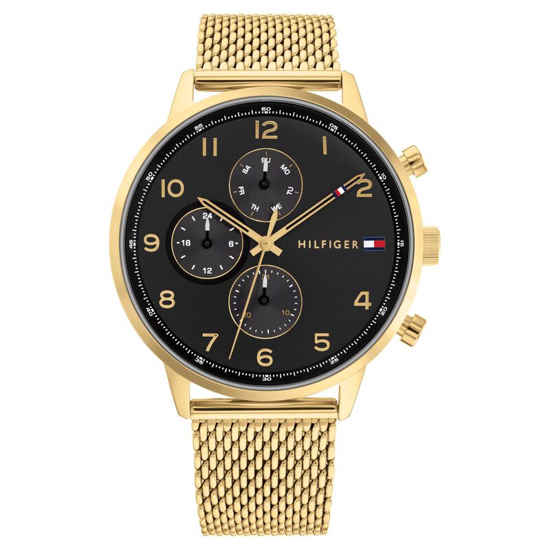 Tommy Hilfiger Multifunction Black Dial Watch For Men
