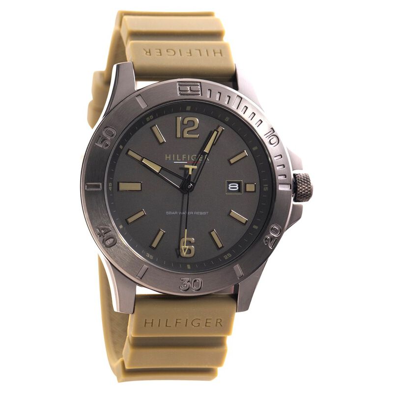 Tommy Hilfiger Quartz Analog Black Dial Leather Strap Watch For Men