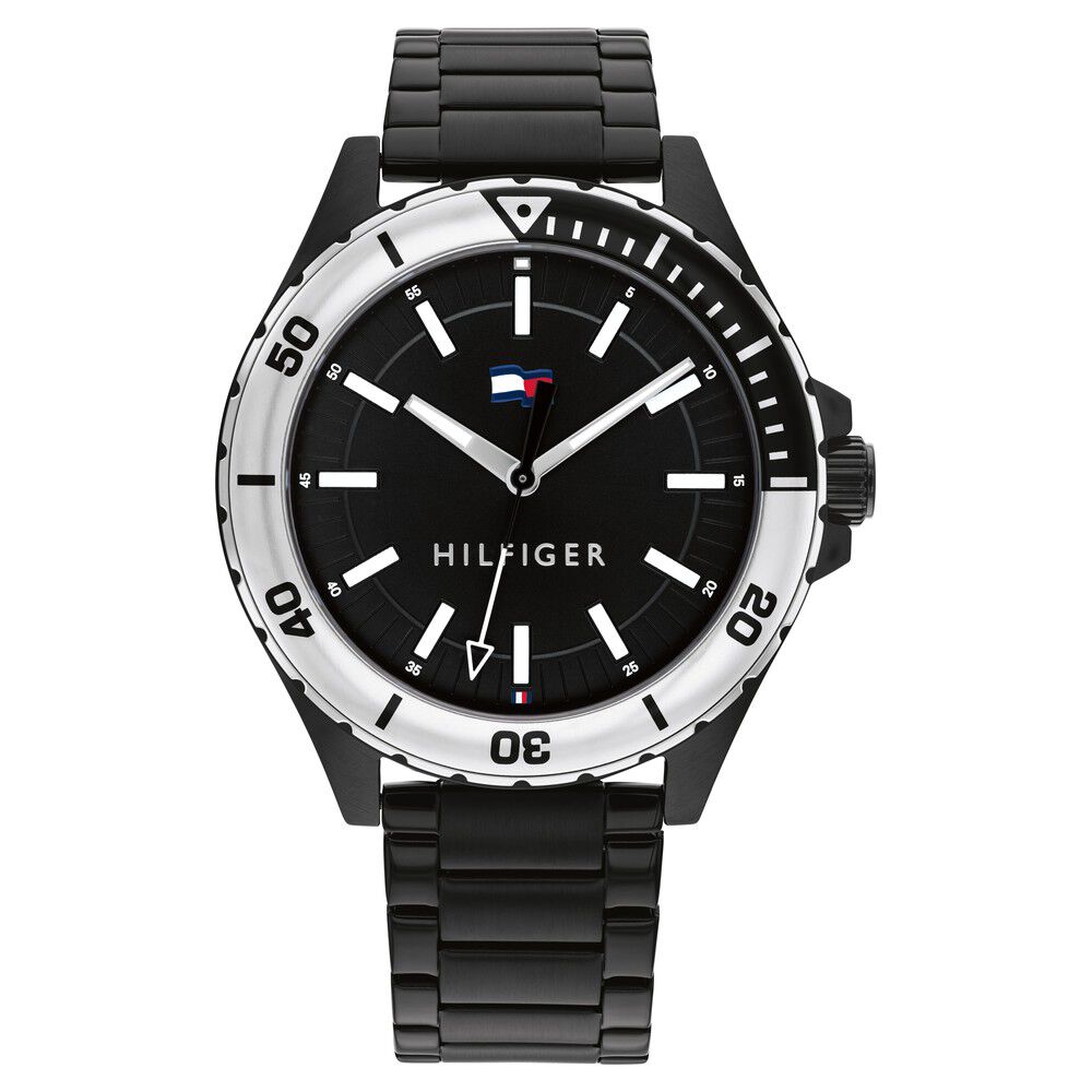 Tommy Hilfiger Quartz Analog Black Dial Stainless Steel Strap Watch for Men-TH1792014W
