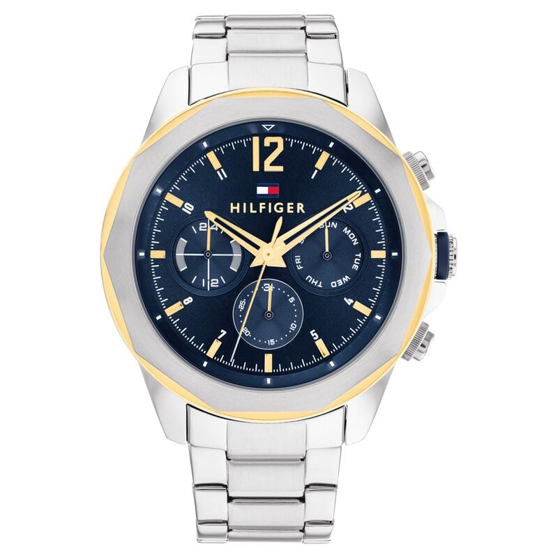 Tommy Hilfiger Blue Dial Silver Stainless Steel Strap Watch For Men