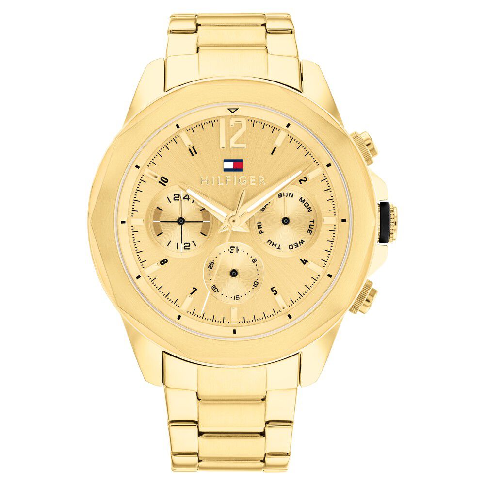 Tommy Hilfiger Gold Dial Golden Stainless Steel Strap Watch for Men TH1792060