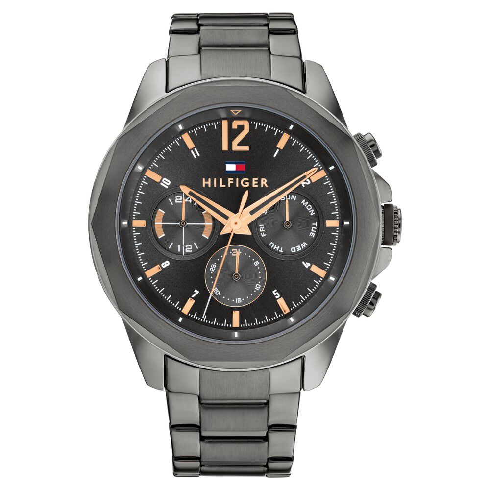 Tommy Hilfiger Grey Dial Grey Stainless Steel Strap Watch for Men-NTTH1792061