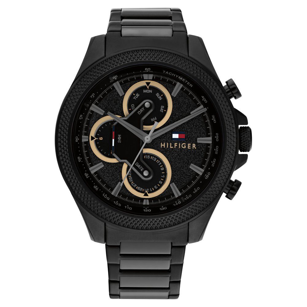 Tommy Hilfiger Quartz Multifunction Black dial Stainless Steel Strap Watch for Men TH1792081