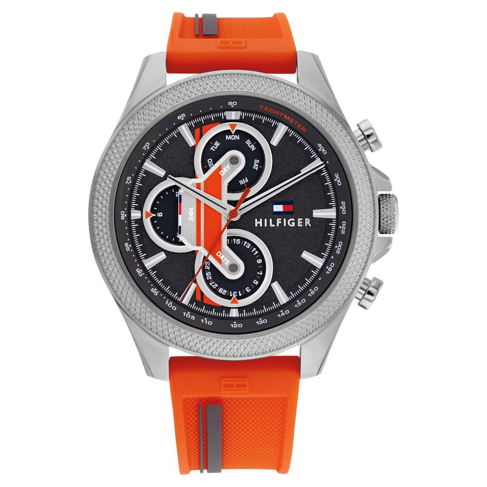Tommy Hilfiger Quartz Multifunction Grey dial Silicone Strap Watch for Men TH1792084