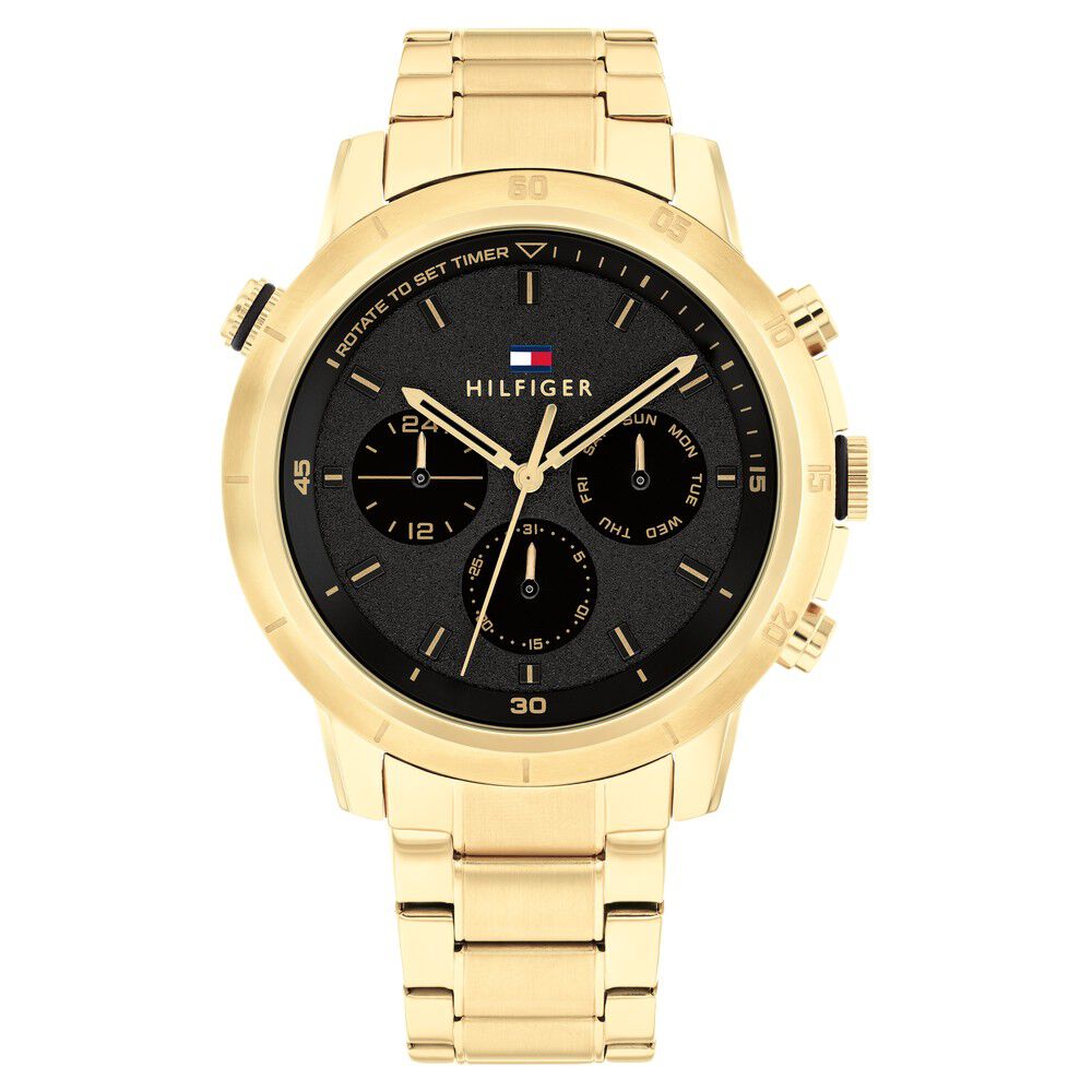 Tommy Hilfiger Quartz Multifunction Black Stainless Steel Strap for Men TH1792109