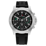 Tommy Hilfiger Quartz Multifunction Black Dial Black Silicone Strap Watch for Men TH1792111