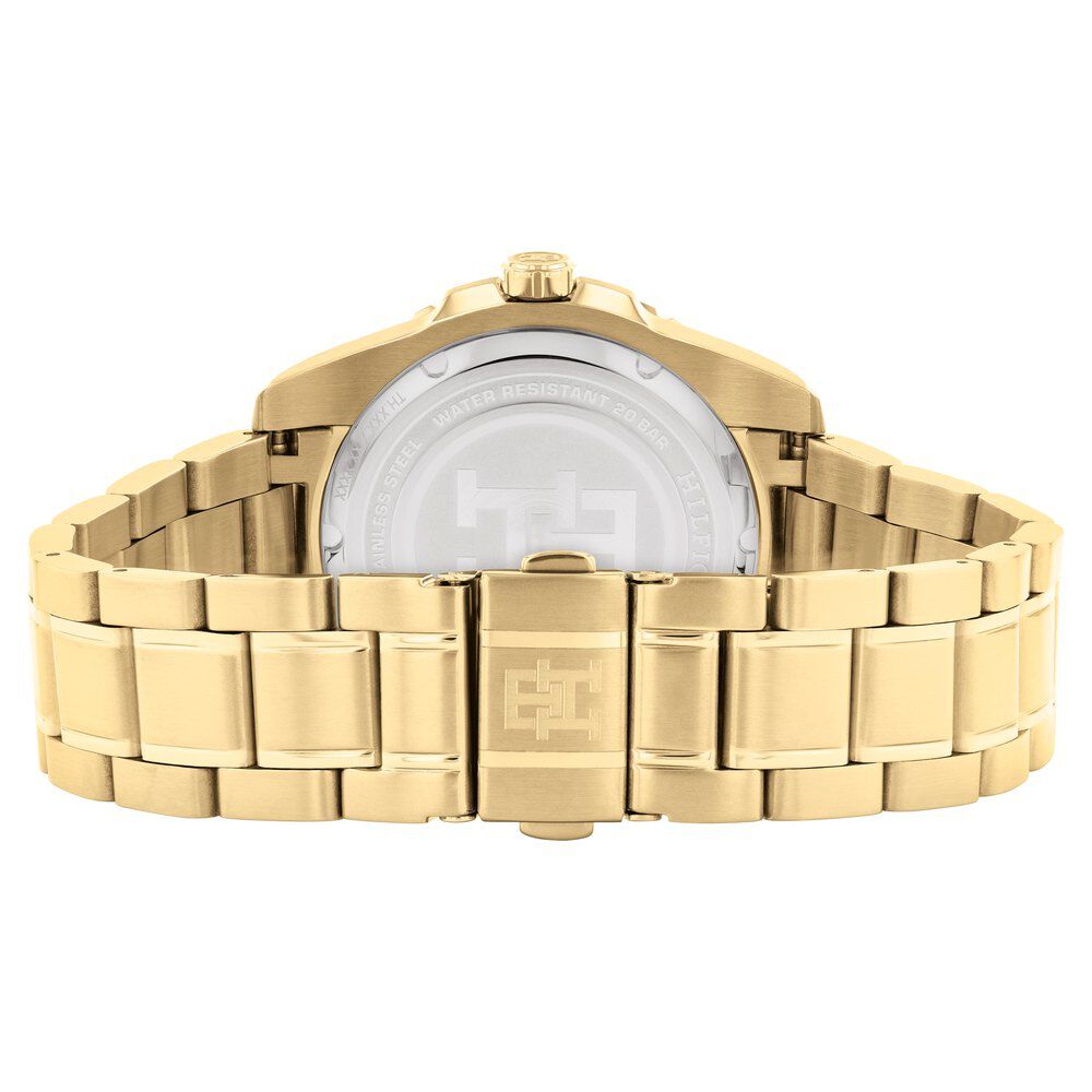 Tommy Hilfiger Analog with Date Black Dial Golden Color Stainless Steel Strap Watch For Men-TH1792133W