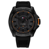 Tommy Hilfiger Quartz Analog with Date Black Dial Black Silicone Strap Watch for Men TH1792137