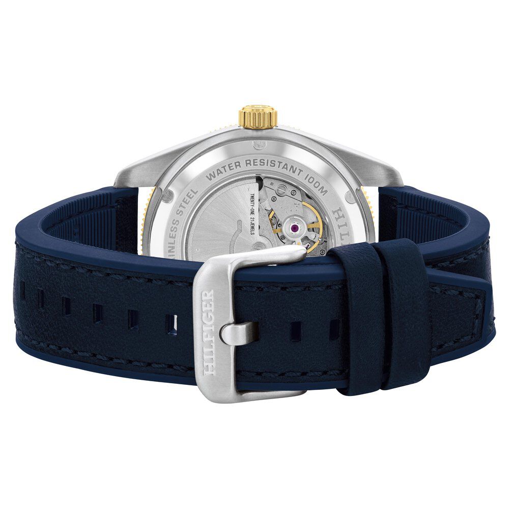 Tommy Hilfiger Automatic Blue Dial Silicone Strap Watch For Men TH1792141W
