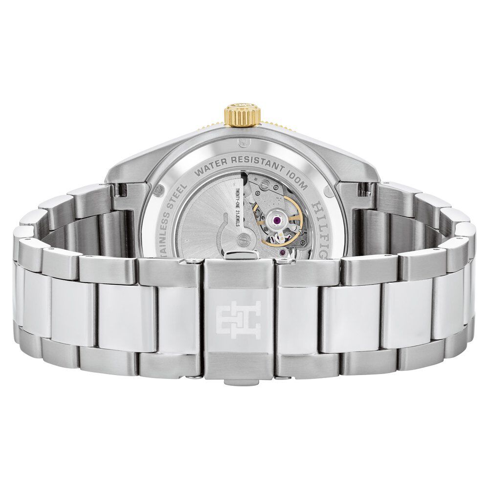 Tommy Hilfiger Automatic Green Dial Stainless Steel Strap Watch For Men TH1792155W