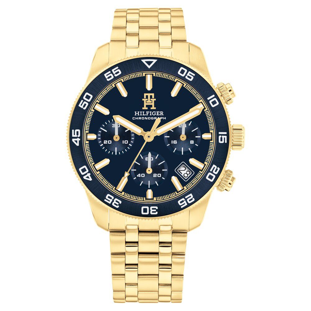 Tommy Hilfiger Chronograph Blue Dial Stainless Steel Strap Watch For Men TH1792158W