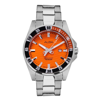 Alba AG8L93X1 Bright Orange Ripple Dial Watch