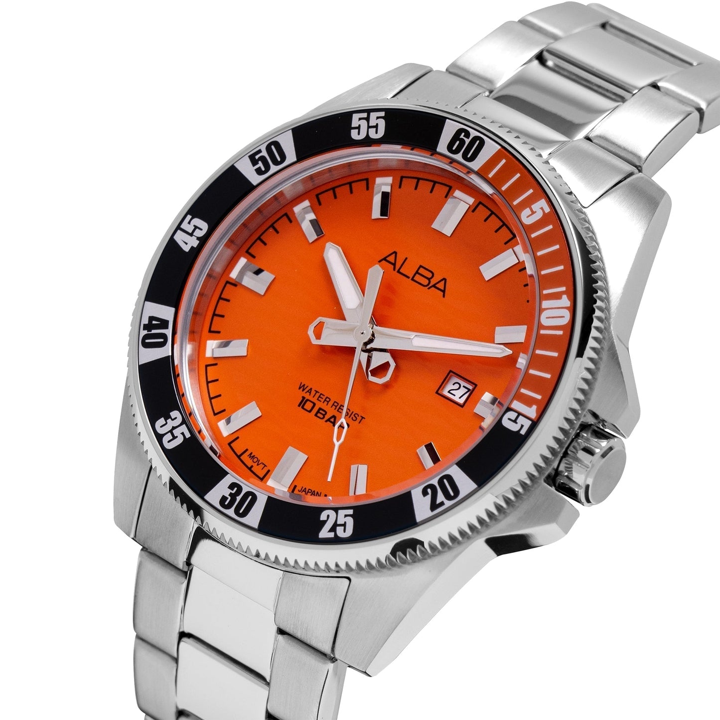 Alba AG8L93X1 Bright Orange Ripple Dial Watch