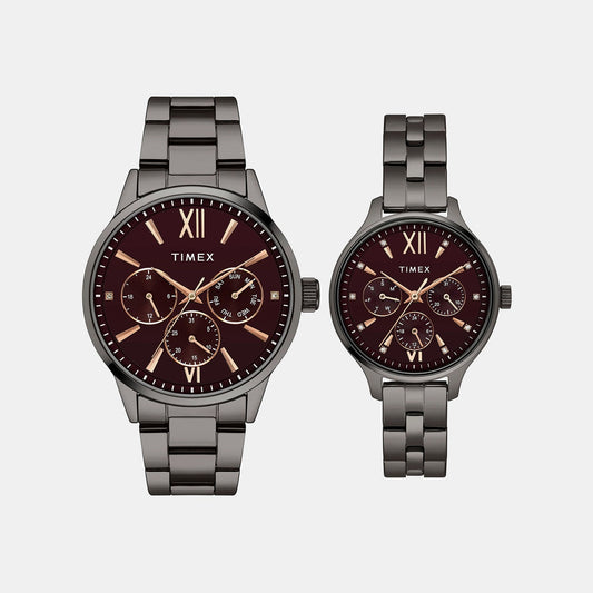 Trendline Couple Quartz Dial Multi-Function Stainless Steel Watch TW00PR314