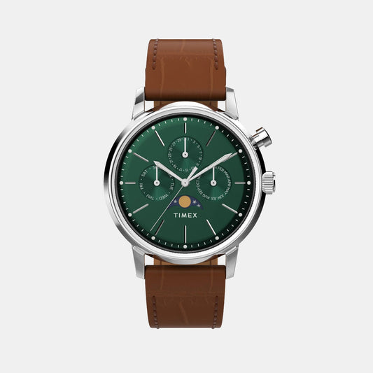 Marlin Men Quartz Dial Multi-Function Leather Watch TWEG26800