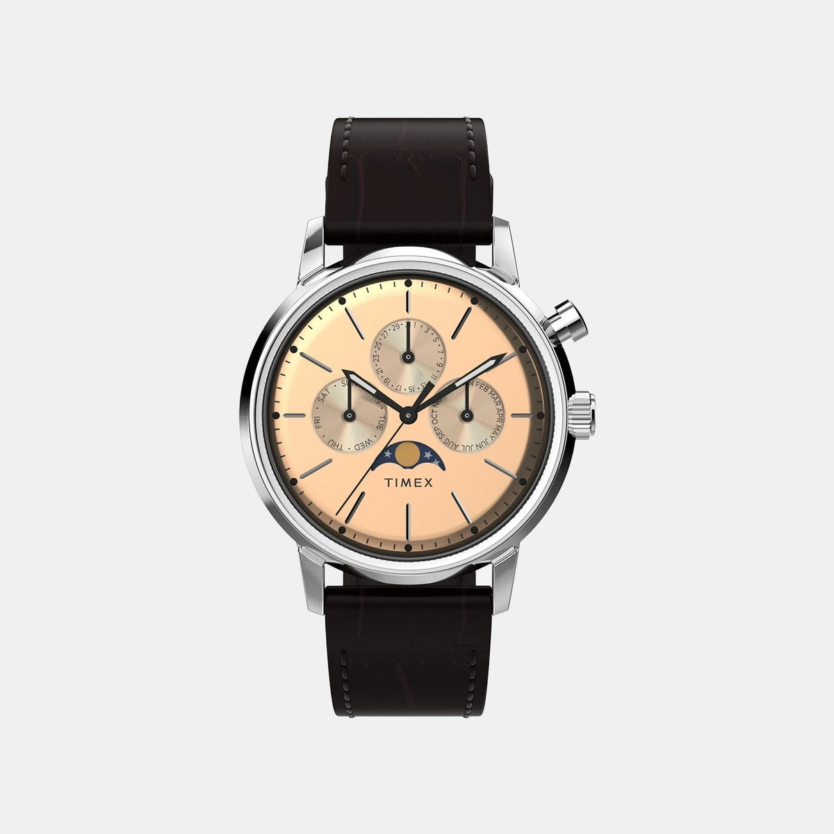 Marlin Men Quartz Dial Multi-Function Leather Watch TWEG26801