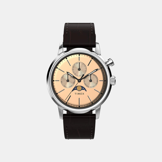 Marlin Men Quartz Dial Multi-Function Leather Watch TWEG26801