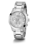 GUESS Mens Silver Tone Chronograph Watch
