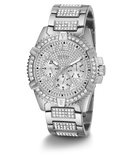 GUESS Mens Silver Tone Multi-function Watch