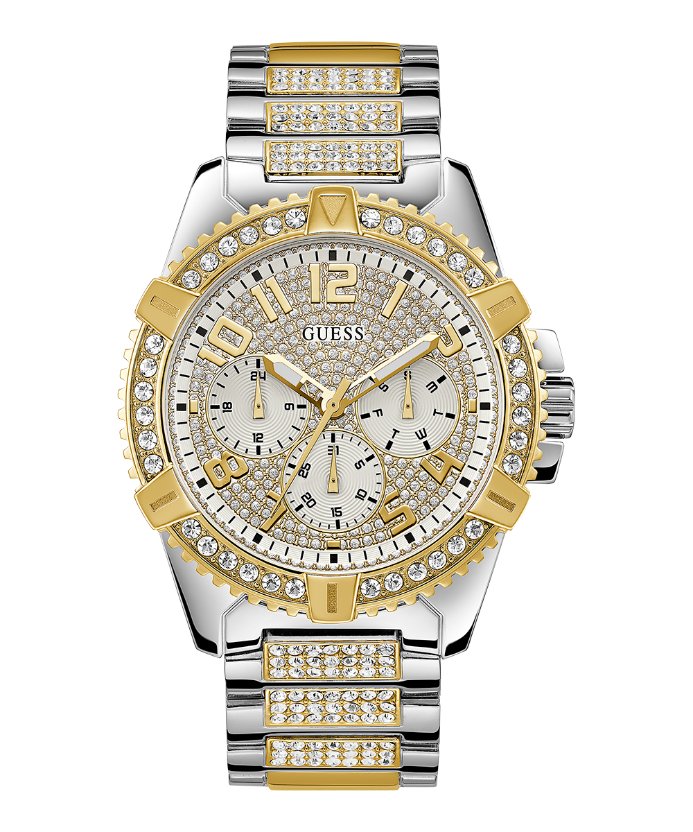 GUESS Mens Silver Tone/Gold Tone Multi-function Watch