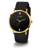 GUESS Mens Black Gold Tone Analog Watch
