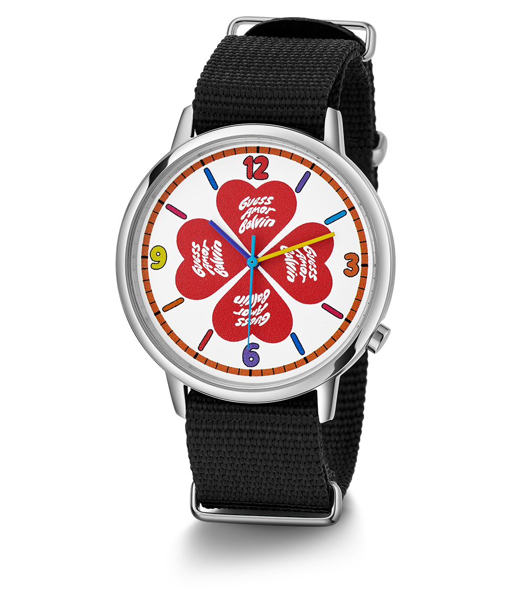 LIMITED EDITION J BALVIN X AMORE SILVER & NYLON STRAP WATCH