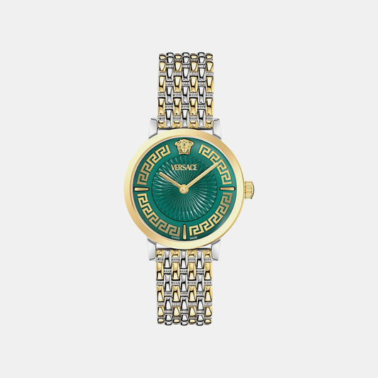 Greca Fortuna (Wc-0A) Women Quartz Green Dial Analog Stainless Steel Watch VE0A00325
