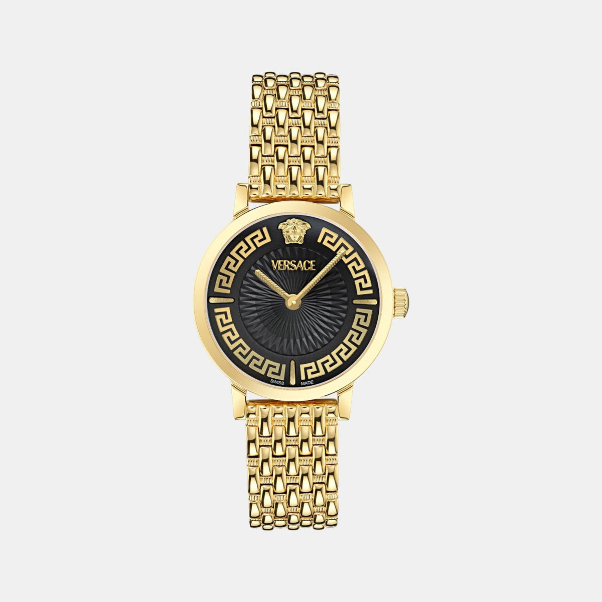 Greca Flourish Women Quartz Black Dial Analog Stainless Steel Watch VE0A00525