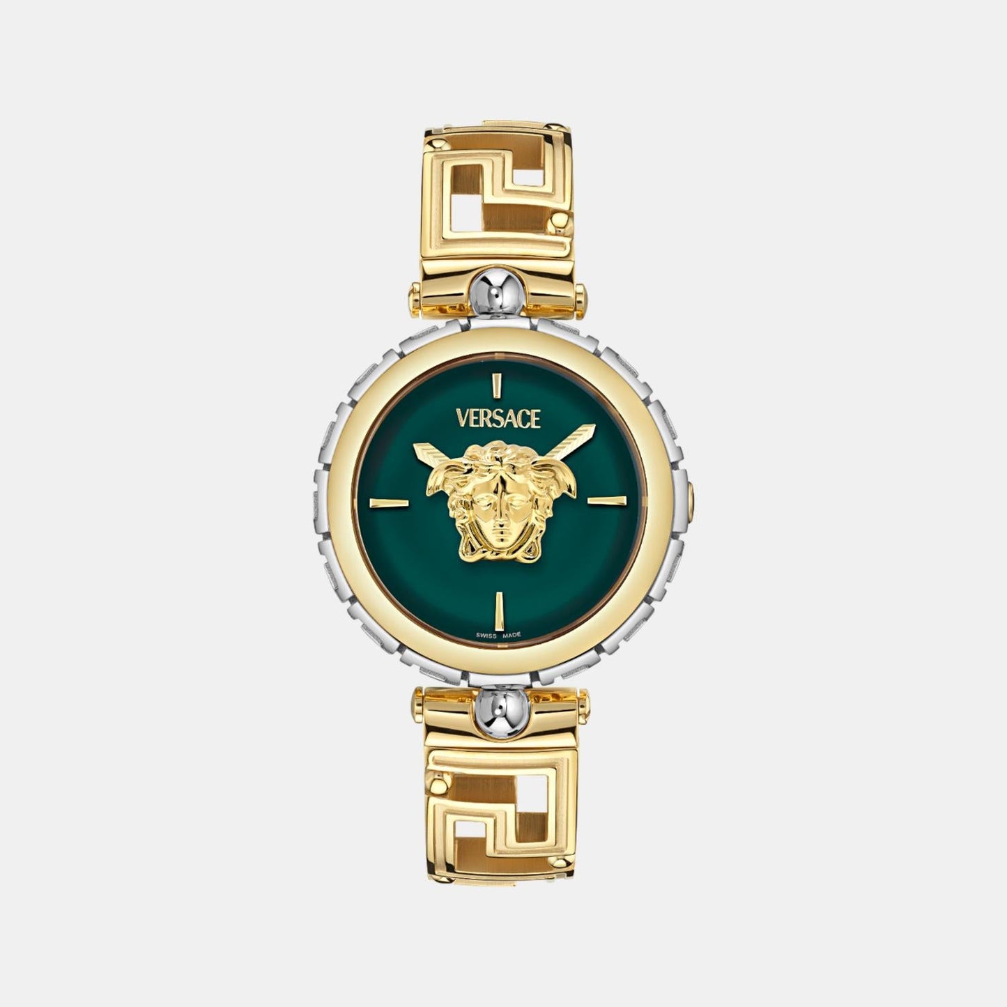 Medusa Jewel Women Quartz Green Dial Analog Stainless Steel Watch VE0B00325